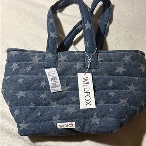 Wildfox Denim Star Pattern Tote
